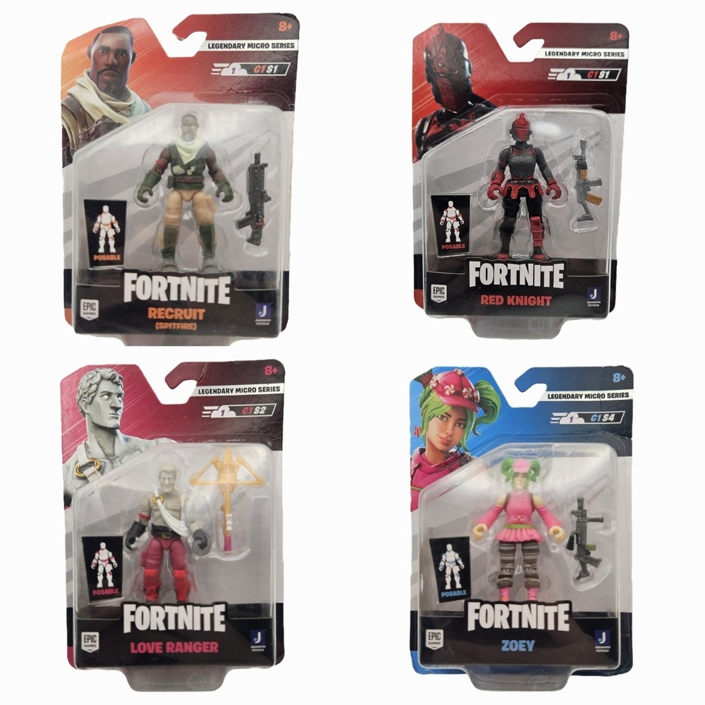 Fortnite Legendary Micro Series Lot of 4 Red Knight Zoey Love Ranger Spitfire